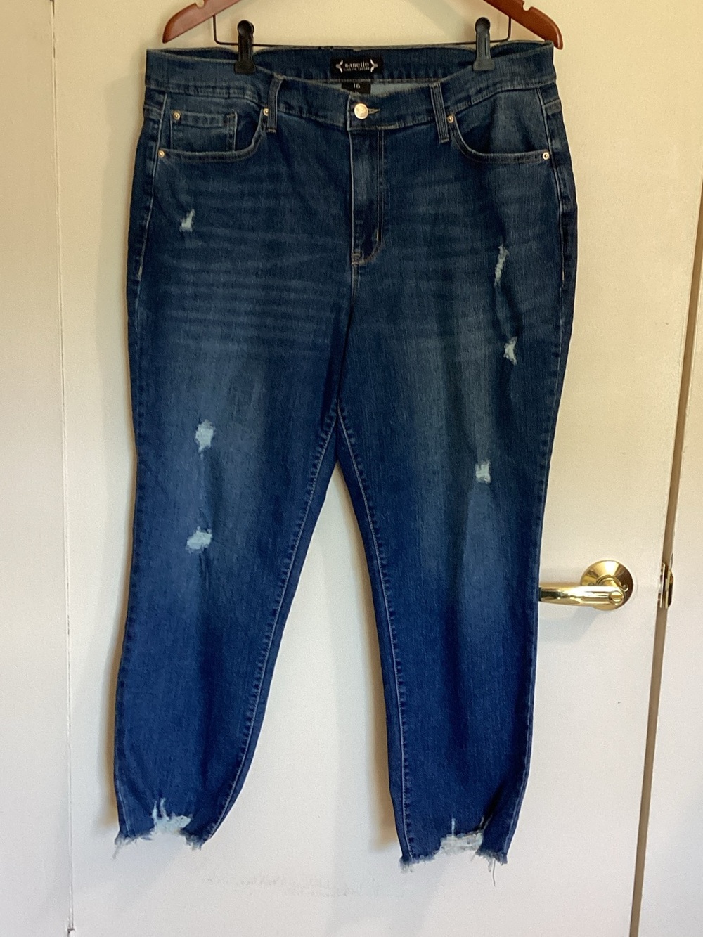 Nanette Dark Blue Distressed Women’s Jeans